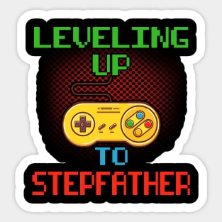 Promoted To Stepfather T-Shirt Unlocked Gamer Leveling Up Sticker